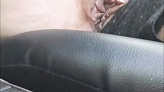 Smoking and rubbing my pussy on the side of the road