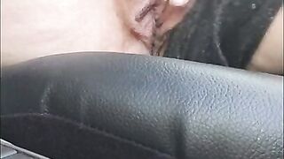 Smoking and rubbing my pussy on the side of the road