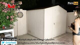 DirtyKittyKatt - She Plays an OUTDOOR Naughty Game of Darts - Nice Big Load in Her MOUTH