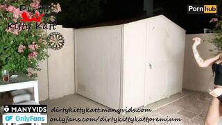 DirtyKittyKatt - She Plays an OUTDOOR Naughty Game of Darts - Nice Big Load in Her MOUTH