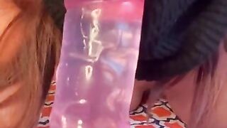 VIRGIN LATINA SUCKS DILDO TILL DAD COMES INSIDE (ONLYFANS LEAK)