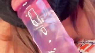 VIRGIN LATINA SUCKS DILDO TILL DAD COMES INSIDE (ONLYFANS LEAK)