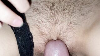 Closeup fucking a tiny tight hairy teen pussy