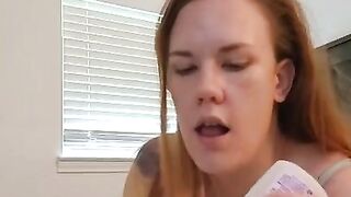 Red head tease, anal play. Loud moaning