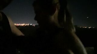 Car Blowjob Swallow Outside by Vegas Skyline - Jamie Stone