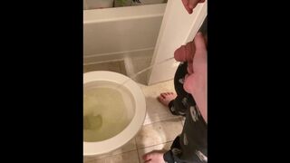 Aiming His Dick For Him Long 30 Second Piss Real Couple Piss Slut Amateur