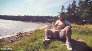 Hiking in the Forest Turns into Risky Public Masturbation and Cumming by the Beach