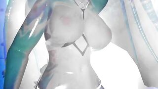 Dragon girl sexy wet dancing in the shower (Furry vr vtuber)