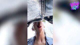 Sucking a fans cock in a public park