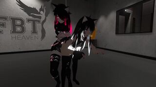 VRCHAT Neko Girl Quicky in public FBT Lobby (Hot Moans)