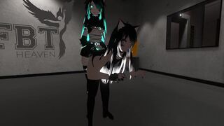 VRCHAT Neko Girl Quicky in public FBT Lobby (Hot Moans)