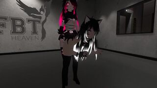 VRCHAT Neko Girl Quicky in public FBT Lobby (Hot Moans)