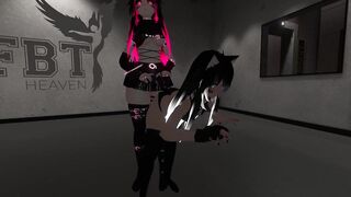 VRCHAT Neko Girl Quicky in public FBT Lobby (Hot Moans)