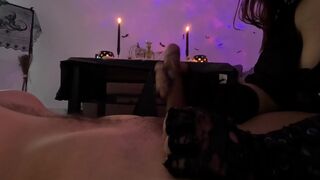 Witch gives a handjob with lace gloves - close-up (full video on my vanilla site)